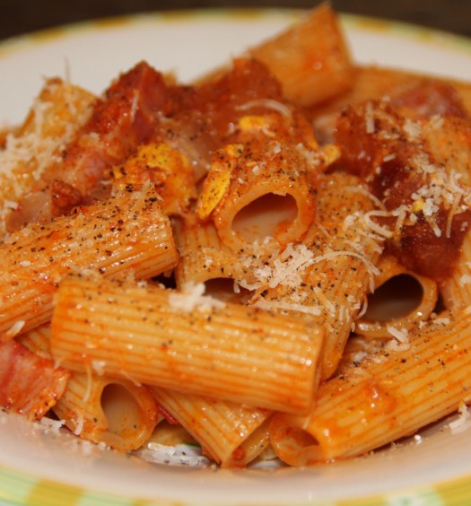 pasta alla carbonara rossa